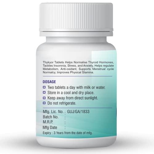 XOVAK PHARMA Xovak Pharma | Ayurveda Thykyor Tablets for Thyroid functions, Stress and Anxiety, Weight, Fatigue & Mood (Pack of 1)