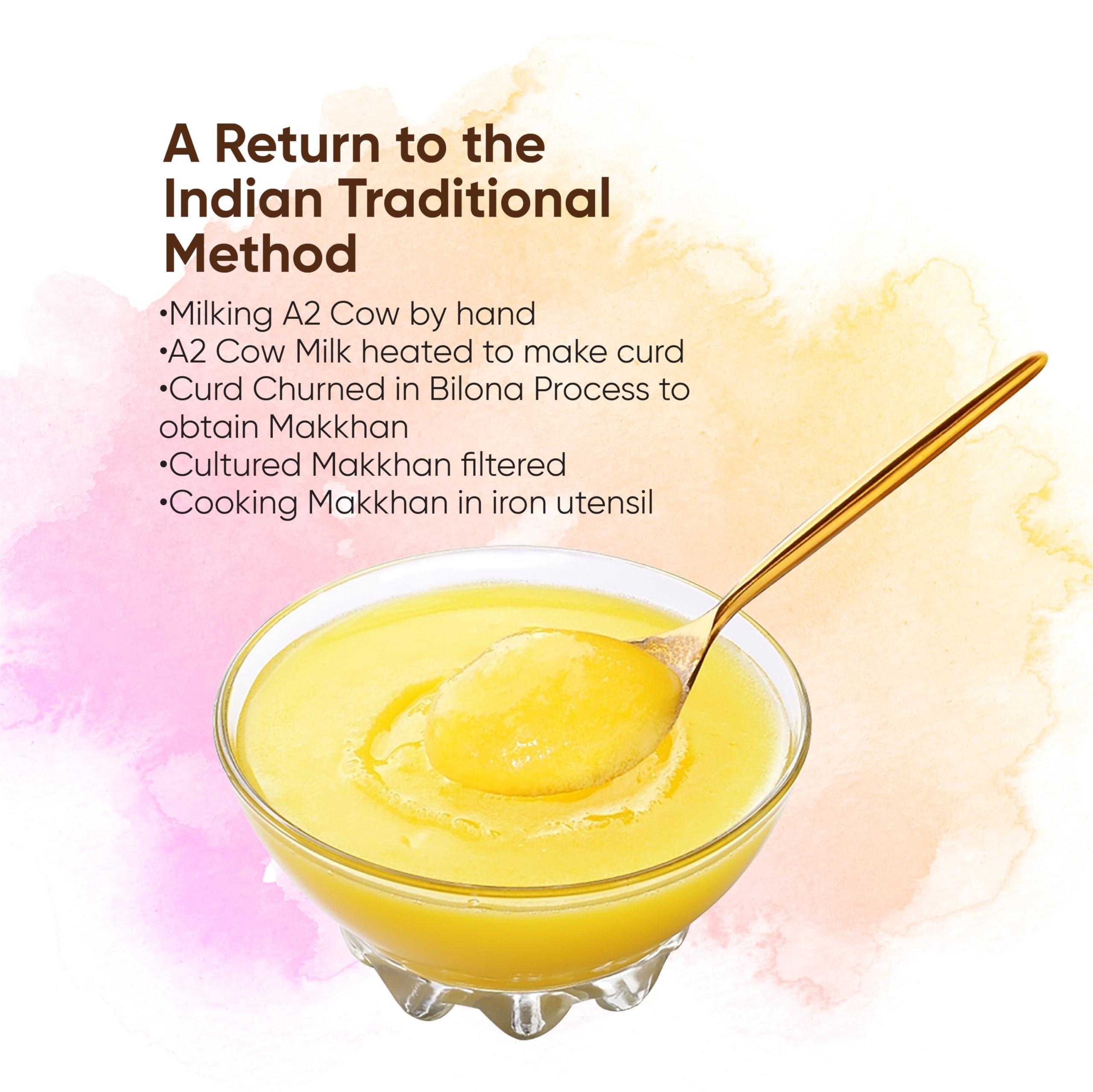 Suranga Suranga A2 Bilona Ghee Pure Organic Ghee, Traditionally-Churned, Chemical-Free, Granular Ghee, Nutritious by Nature (1000 ML)