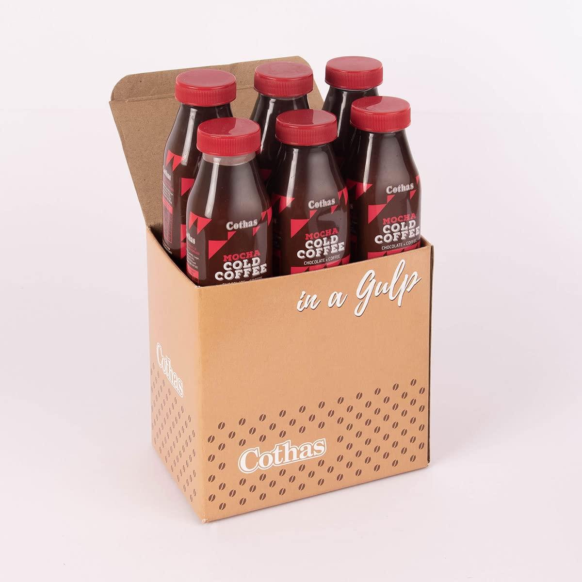 Cothas Cothas Mocha Cold Coffee, Pure and Authentic Coffee Extracts with Chocolate and Real-Toned Milk, Best served Cold, Ideal Choice for Coffee Connoisseurs, Pack of 6 (250ml each)