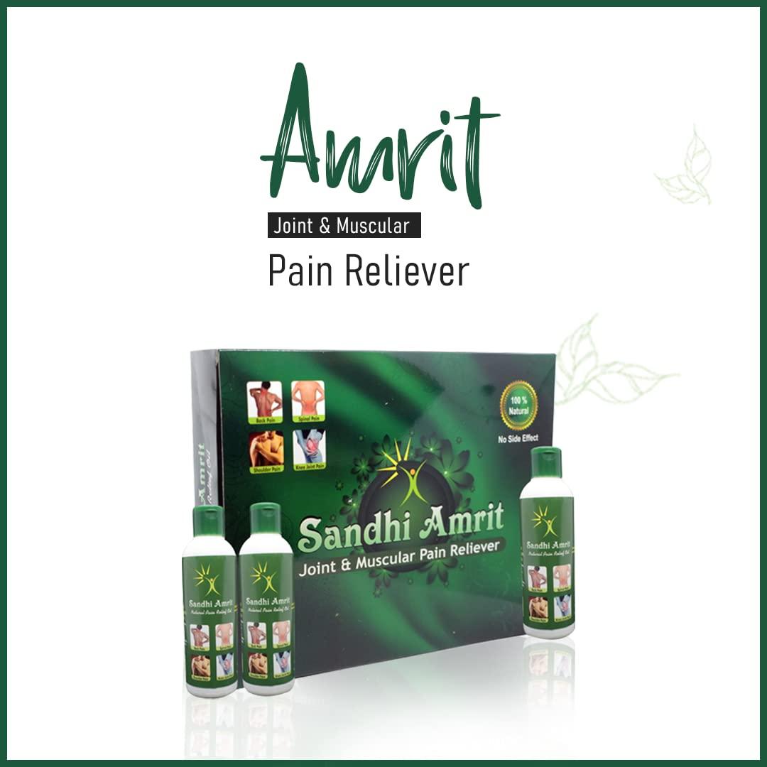 Divya Shri Divya Shri Sandhi Amrit Pain Relief Oil 100% Pure Herbal and Ayurvedic Relief from Joint Pain, Muscle Pain & Body Pain (Pack of 3)
