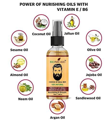 BIONICAID Bionicaid Beard Growth Oil - 50ml - More Moustache Beard Growth, With Redensyl, 8 Natural Oils including Jojoba Oil, Vitamin E, Nourishment & Strengthening | Beard Oil for Patchy and Uneven Best Beard Growth Oil for Men
