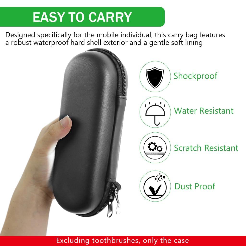 HANNEA HANNEA Electric Toothbrush Hard Travel Case Compatible with Oral-B Pro Pro 500 300 1500 iO series 7 8 9 Electric Toothbrush, Portable EVA Protective Storage Bag Holder with Mesh Pocket