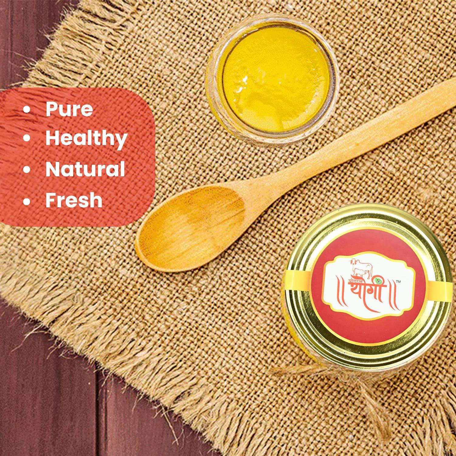 YOGRATNAYOGI YOGRATNAYOGI Organic A2 Gir Cow Ghee, Pure Bilona Method Ghee, Hand Churned Grassfed Traditional Method Immunity Booster Natural and Healthy Lab Certified (500ml)