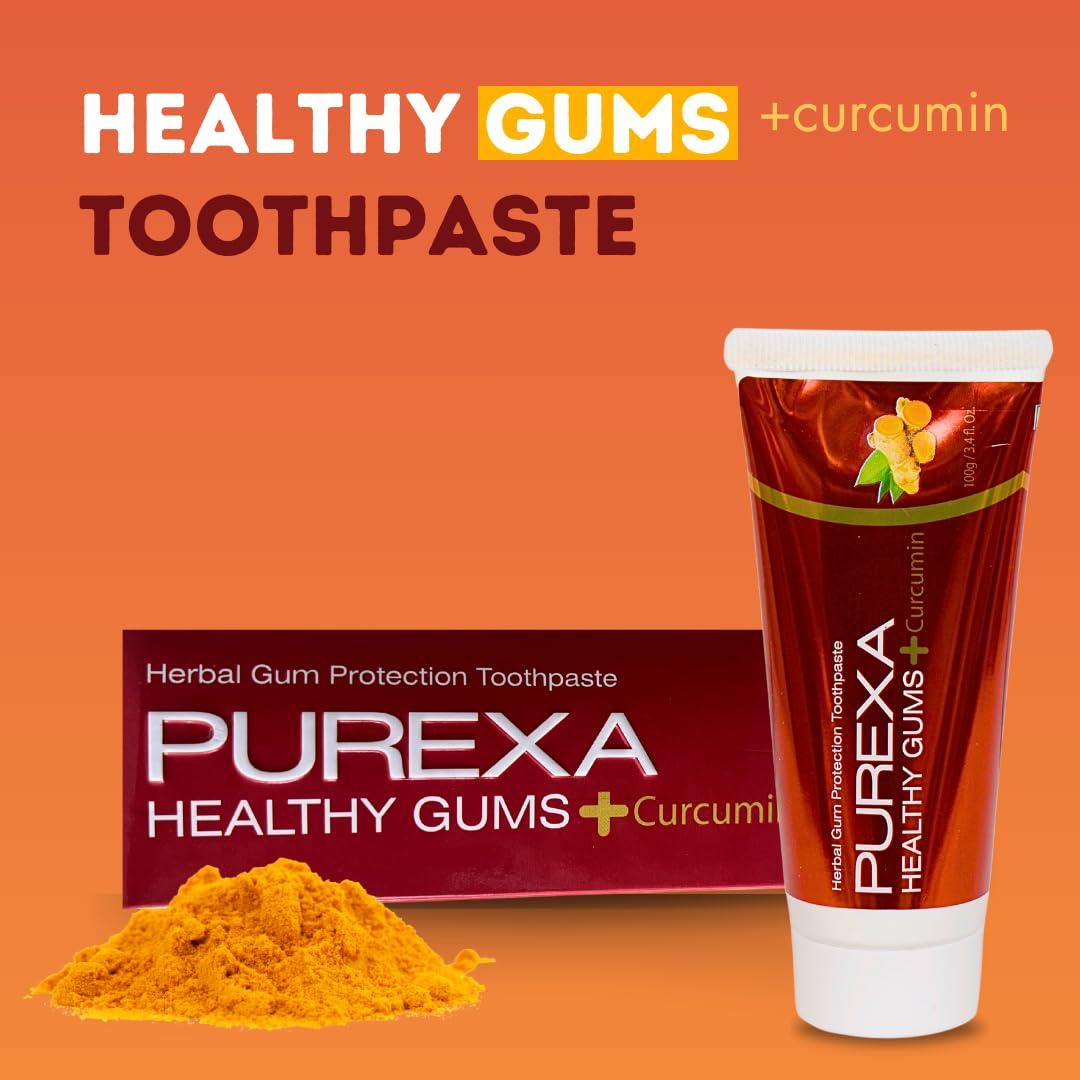 PUREXA Purexa Healthy Gums Toothpaste & Gum Serum With Two Bamboo Toothbrush | for puffy, swollen and Bleeding Gums and Daily Gum Protection with Walnut, Almond, Tumbru, and Babool for Men & Women
