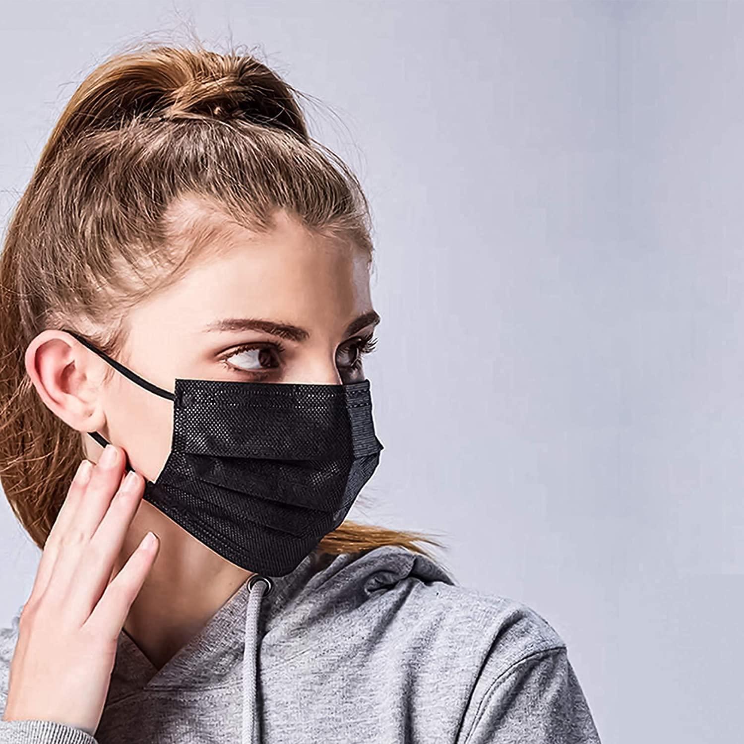 Skarink Skarink 3 Ply Disposable Surgical Face Mask Protective layer For Men And Women | Use and Throw Face Masks (50 Black)