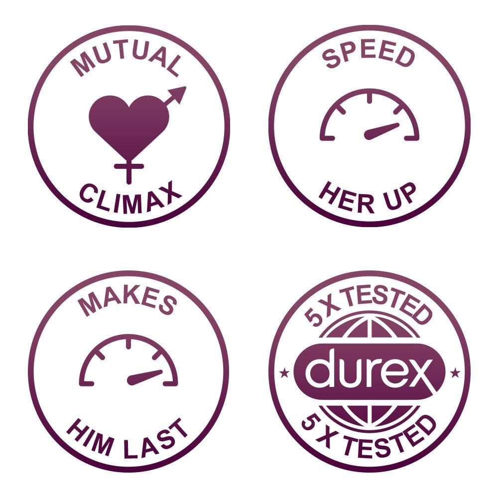 Durex Durex Pleasure Packs - 10 Count (Pack of 4, Extra Thin, Extra Time, Extra Dots, Extra Ribbed) & Durex Mutual Climax Condoms - 10 Count