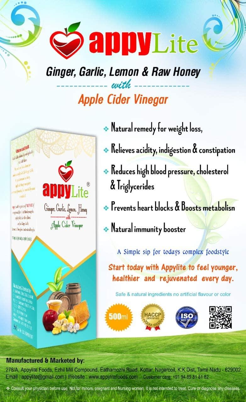 Appylite Appylite Apple Cider Vinegar with Ginger, Garlic, Lemon and Honey - 500ml