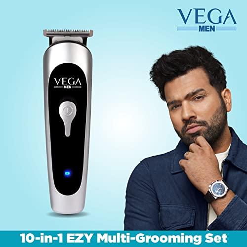 Vega VEGA Men 10-in-1 EZY Multi-Grooming Set with Beard/Hair Trimmer, Nose Trimmer & Body Groomer And Shaver, (VHTH-22)