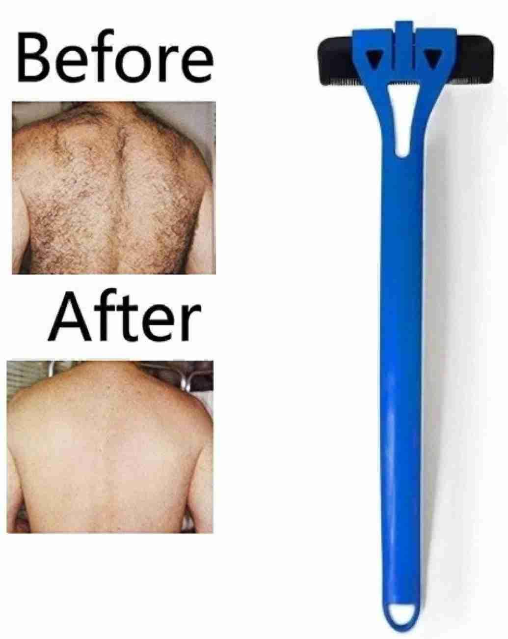 NH Fashion Hub NH Fashion Hub (1Pcs) Long Handle Back Hair Removal and Body Shaver Back Cutter, Ergonomic Back Razor with Long Handle for Men, DIY Shaving Wet or Dry, Quick and Painless Body Care for Arm, Back.