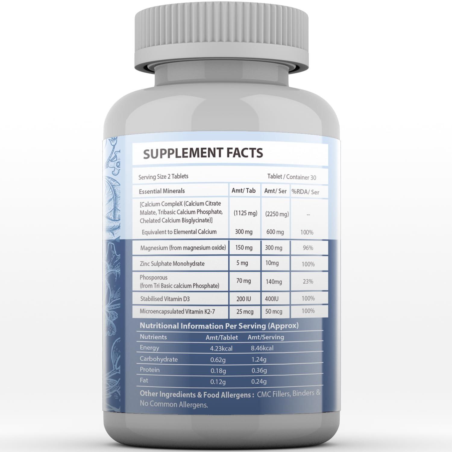 Vitaminhaat Vitaminhaat Calciflex Calcium Magnesium & Zinc Tablets with Vitamin D3, Calcium Supplement for Women and Men, For Bone Health & Joint Support 30 Tablets