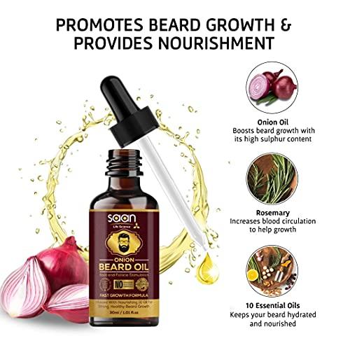 SAAN Life Science SAAN Advanced Beard Growth Kit with 0.5mm, 540 titanium needle Beard Activator (Dermaroller), Onion Beard Growth Oil and Beard & Face Wash| Fast Beard Growth