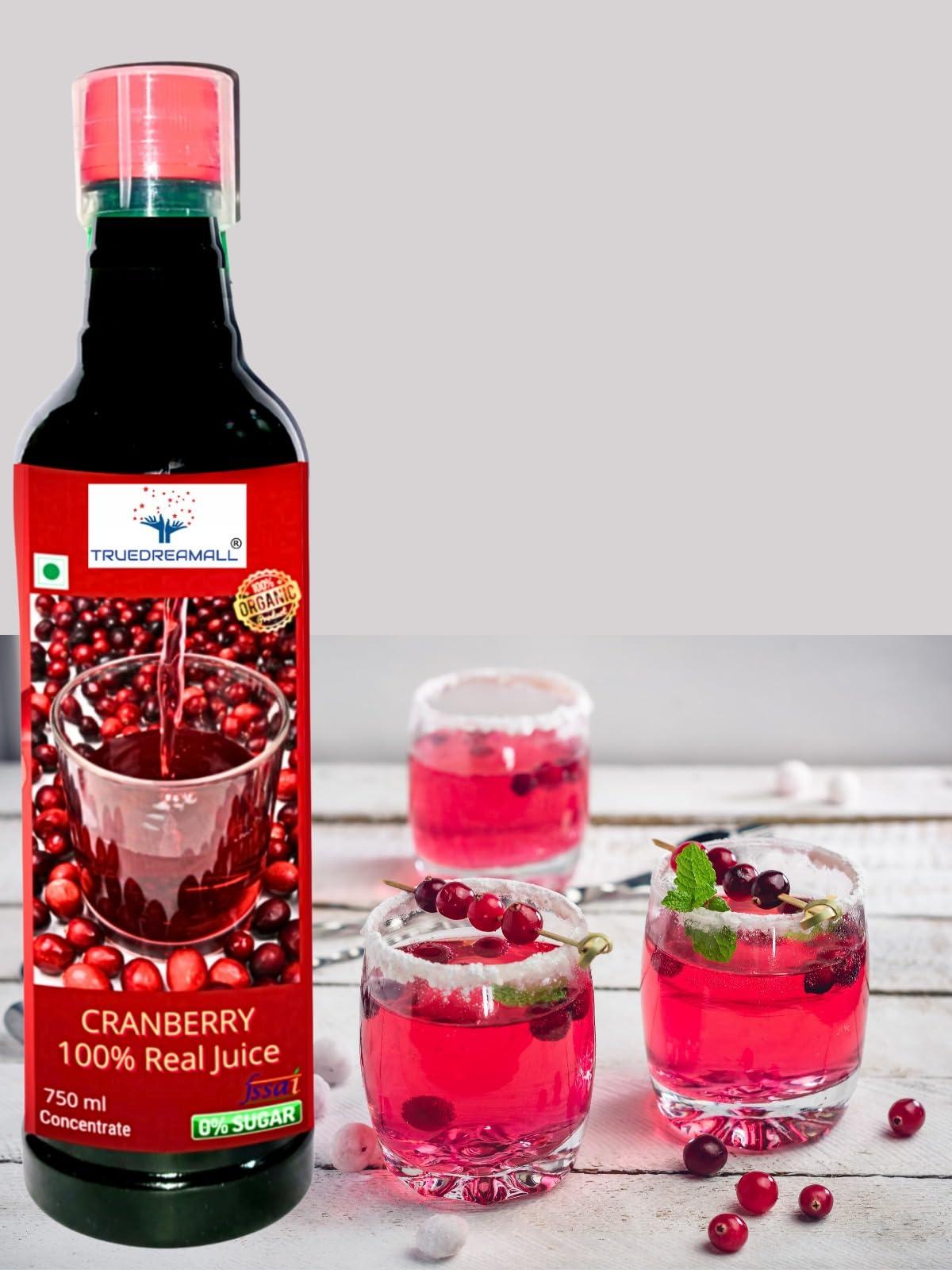 TRUEDREAMALL TRUEDREAMALL Cranberry Juice For Uti Sugar Free, Uti Male, Uti Women, Cranberry Real Natural Juice, Unsweetened, Pure & Organic Real For Uti (750 Ml Concentrated)