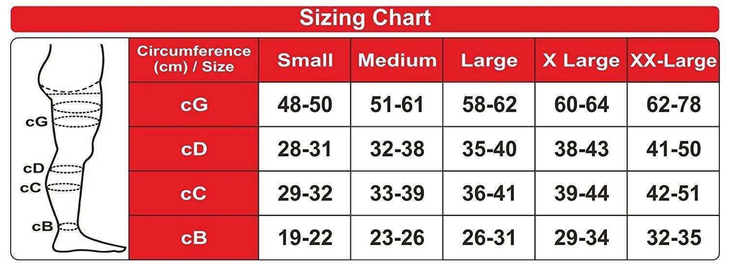 Ontex ONTEX Cotton Compression Stockings for Varicose Veins Class 2 | Compression Socks for Women & Men | Varicose Vein Stockings | vericose socks for women | Thigh Length - LARGE