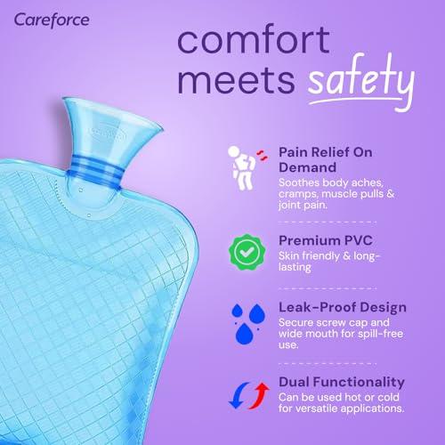 Careforce - The Force Behind Your Health Careforce Hot Water Bag Small Hot Bags Hot Pack Warm Water Bag Heat Bag Heating Bag - Blue