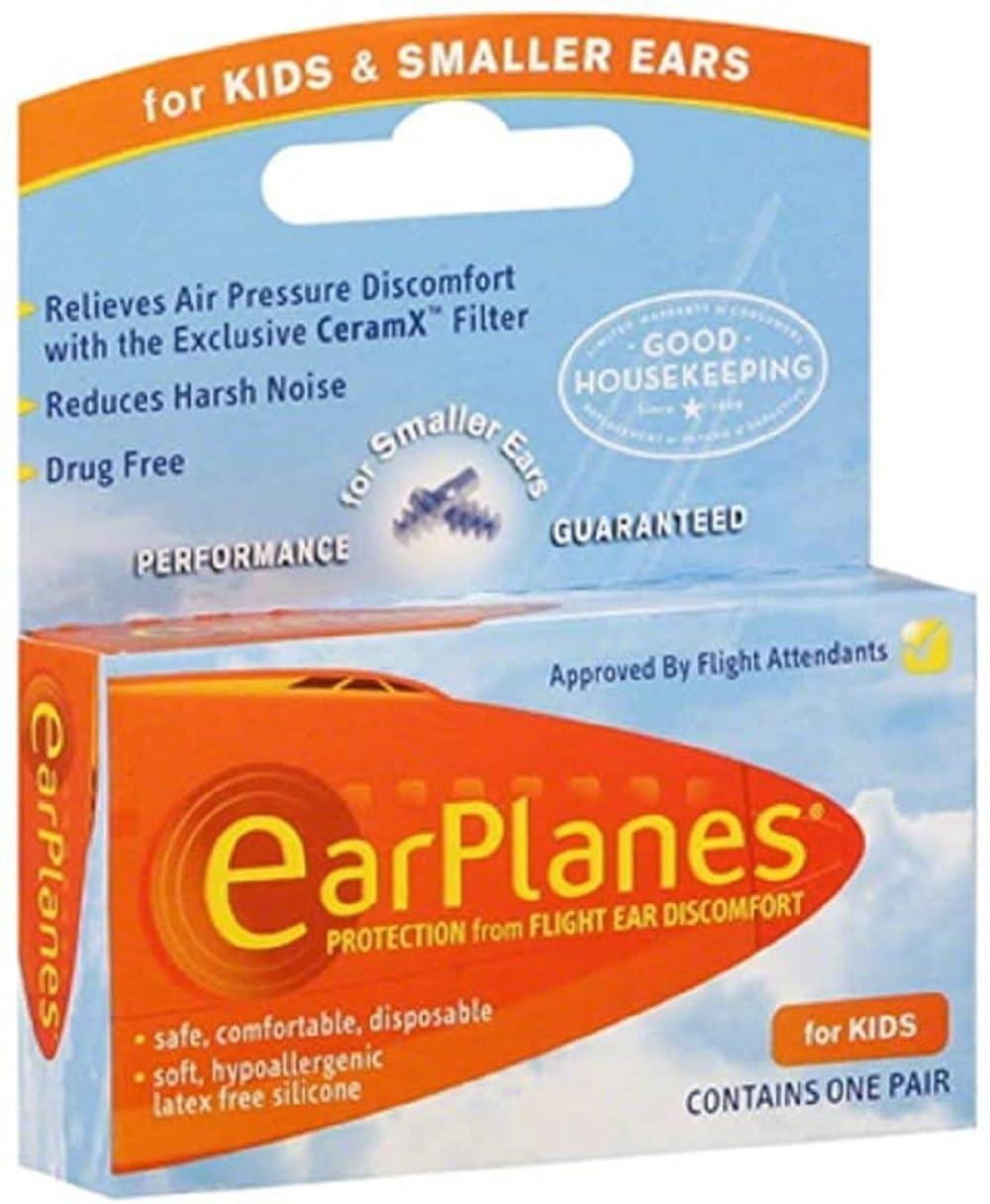 James International James International Kids Earplanes, Earplugs Airplane Travel Ear Protection, Prevent In Flight Ear Discomfort, Earplanes The Original Pressure Preventing Earplug For Both Kids And Adults (Kids 1 Pair)