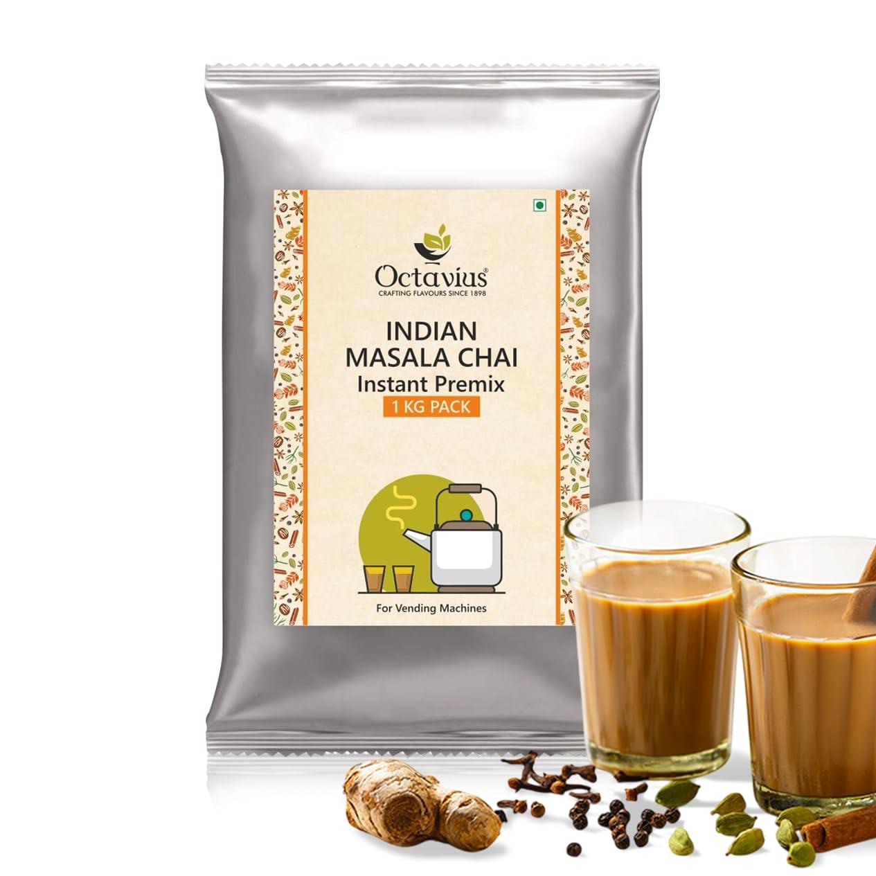 Octavius Octavius | Indian Masala Premix Tea -1 Kg | Tea Premix For Vending Machine | Masala Chai Instant Tea Premix | Masala Chai Powder | Readymade Tea | Added Extracts of Aromatic Indian Spices | Tea 1Kg