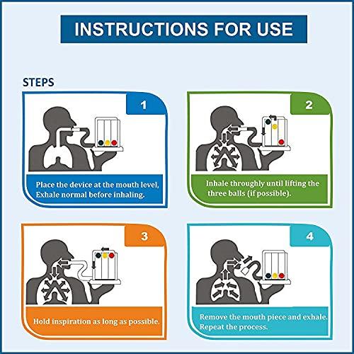 DELHI Lungs Exerciser - Deep Breathing Lung Exerciser 3-Chamber Incentive Spirometer, Respiratory Exerciser (600 Cc/Sec To 1200 Cc/sec)