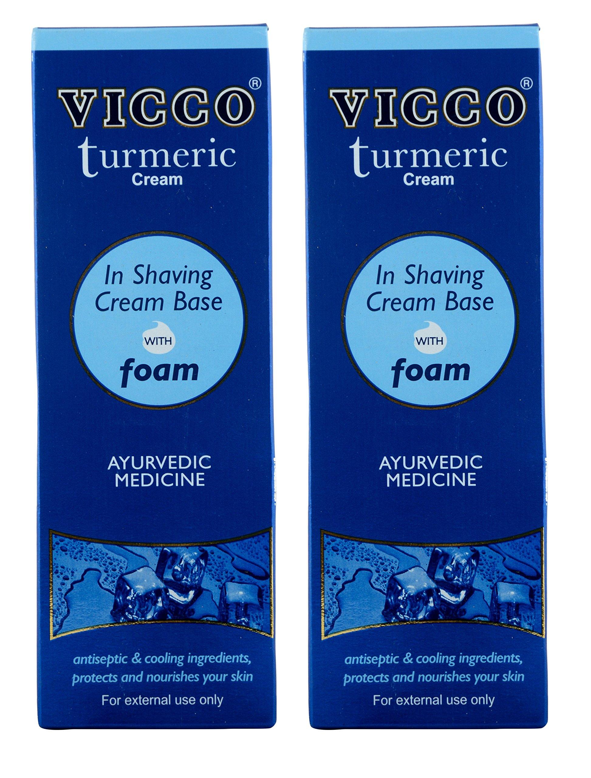 VICCO VICCO TURMERIC SHAVING CREAM IN FOAM BASE (REGULAR) Pack of 2