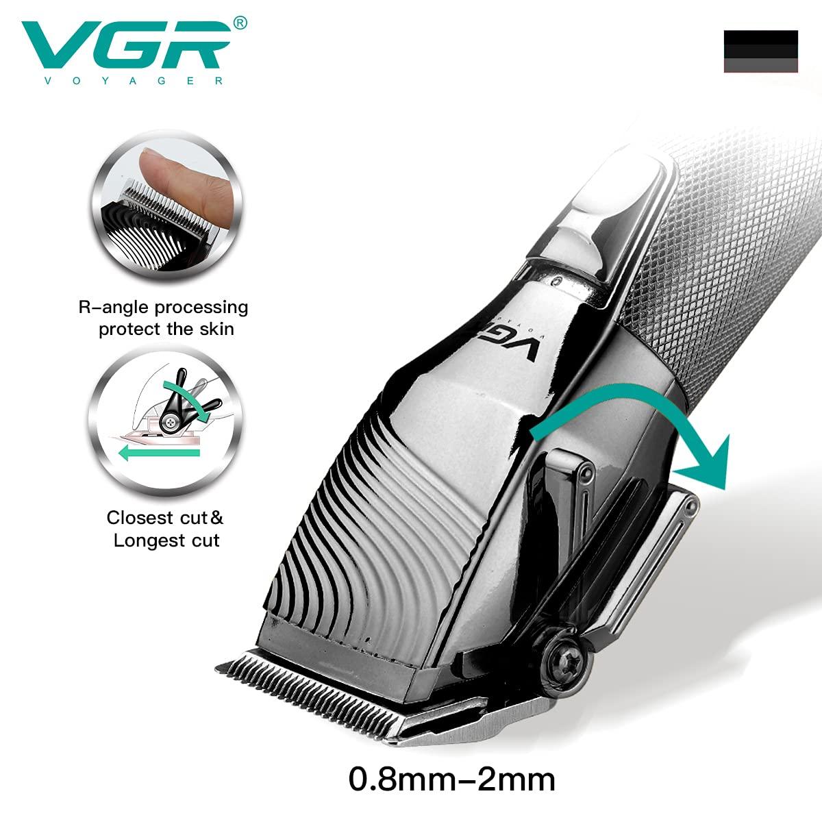 VGR VGR V-280 Digital Display Professional Taper Lever Cordless Hair Clippers Cutter Rechargeable Wireless Hair Grooming Trimmers Set, Rechargeable Li-ion Battery 2500mAh 300 minutes Runtime - Black