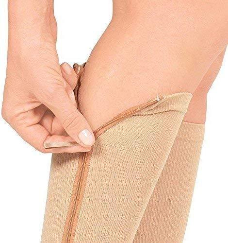 Bliss Times Bliss Times Zip Socks - Zipper Compression Socks Stockings with Open Toe Calf Support Best Support Zipper Stocking for Edema, Swollen, Nurses, Pregnancy Recovery(Set Of 1)