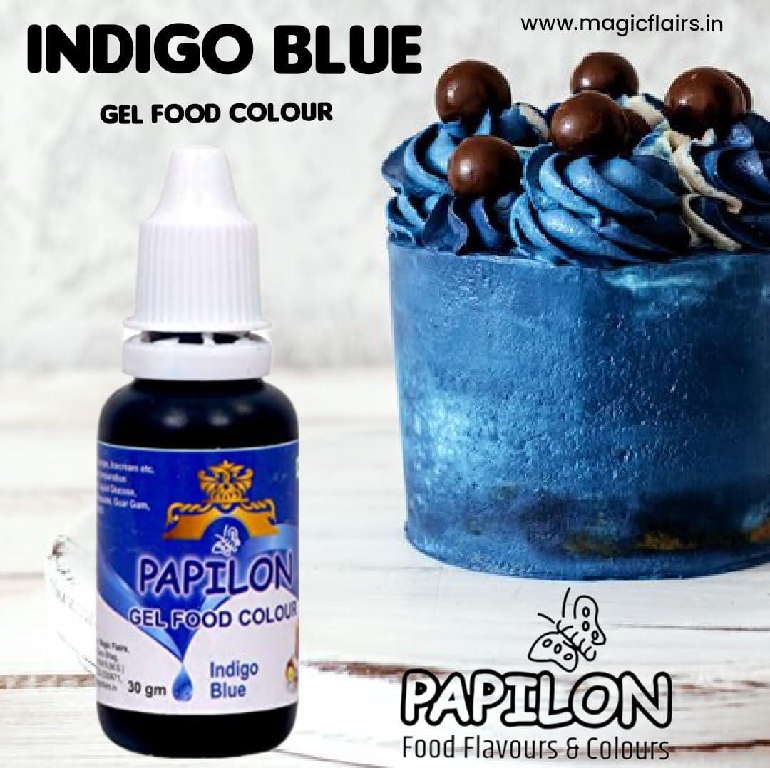 PAPILON Papilon Food Flavours & Colours Concentrated Gel Food Colour Indigo Blue -30gm