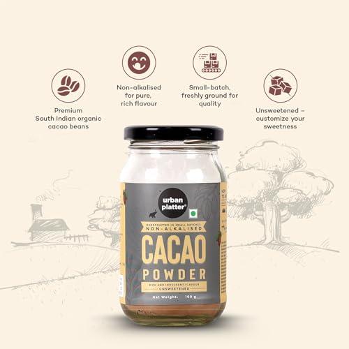 urban platter Urban Platter Non-Alkalized Organic Cacao Powder, 100g