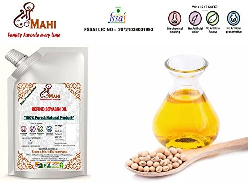 SHREE MAHI ENTERPRISE Shree Mahi Refind Soyabin Oil 100% Natural, Healthy and Chemical Free 1 litre Pouch
