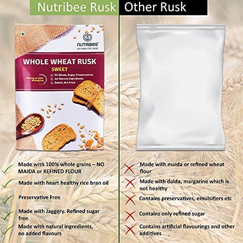 Nutribee Nutribee 100% Whole Wheat Atta Rusk | Refined Sugar-Free | Healthy Diet Toast | No Maida and Sugar | No Preservatives | 840g