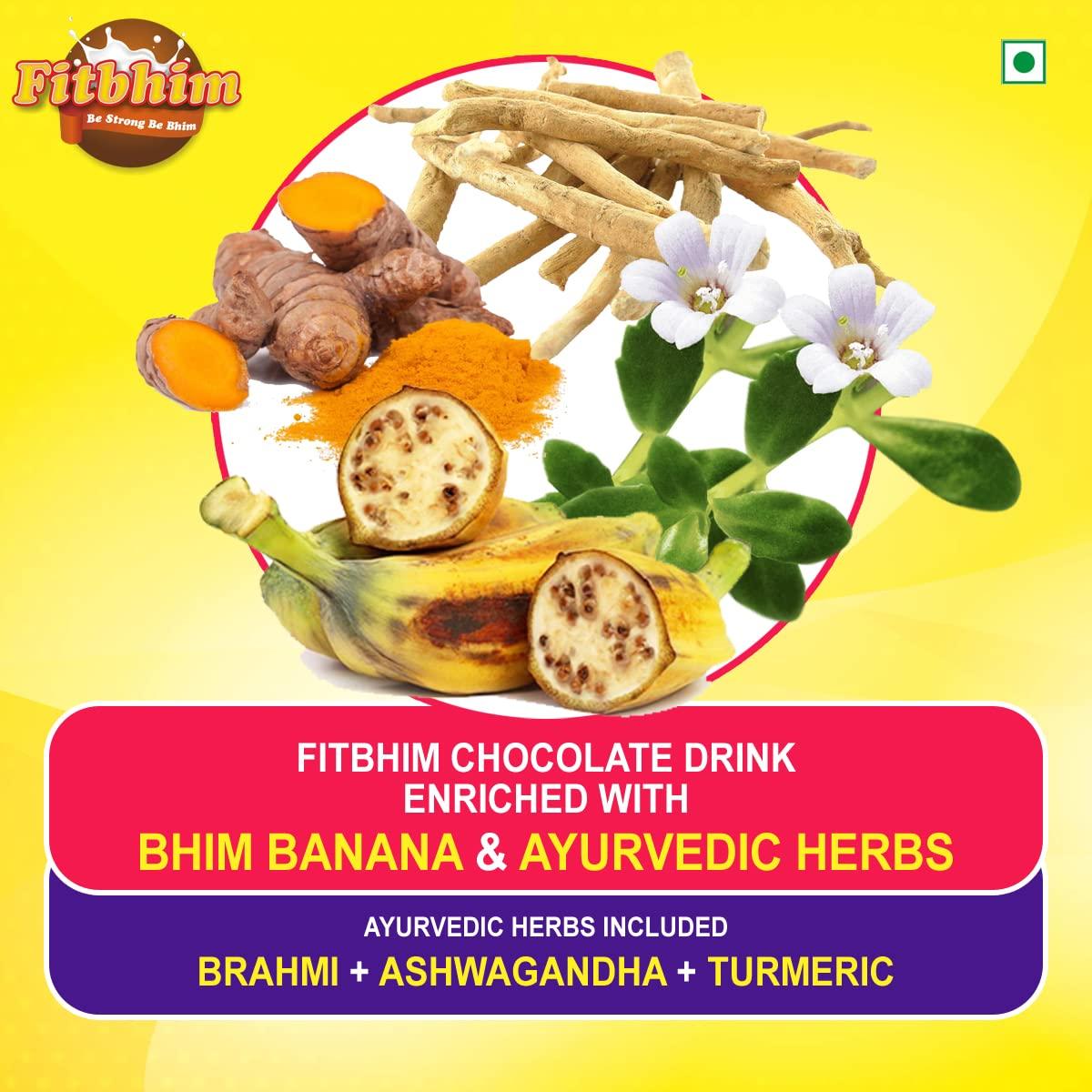 ProToGrow ProToGrow Fitbhim Chocolate Drink with Bhim Banana, Yummy Belgian Chocolate Flavour, 200grams, Pack of 1, Suitable for growing kids.