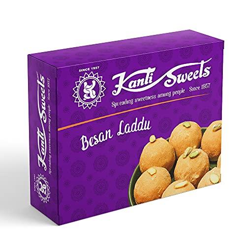 Kanti Sweets Kanti Sweets Besan Laddu, Made With Besan, Sugar, Ghee And Dry Nuts - 1 kg (Pack Of 1), 1kg
