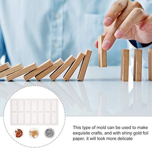 HEALLILY 2pcs Silicone Domino Game Molds DIY Silicone Molds Crystal Epoxy Mold with Foil