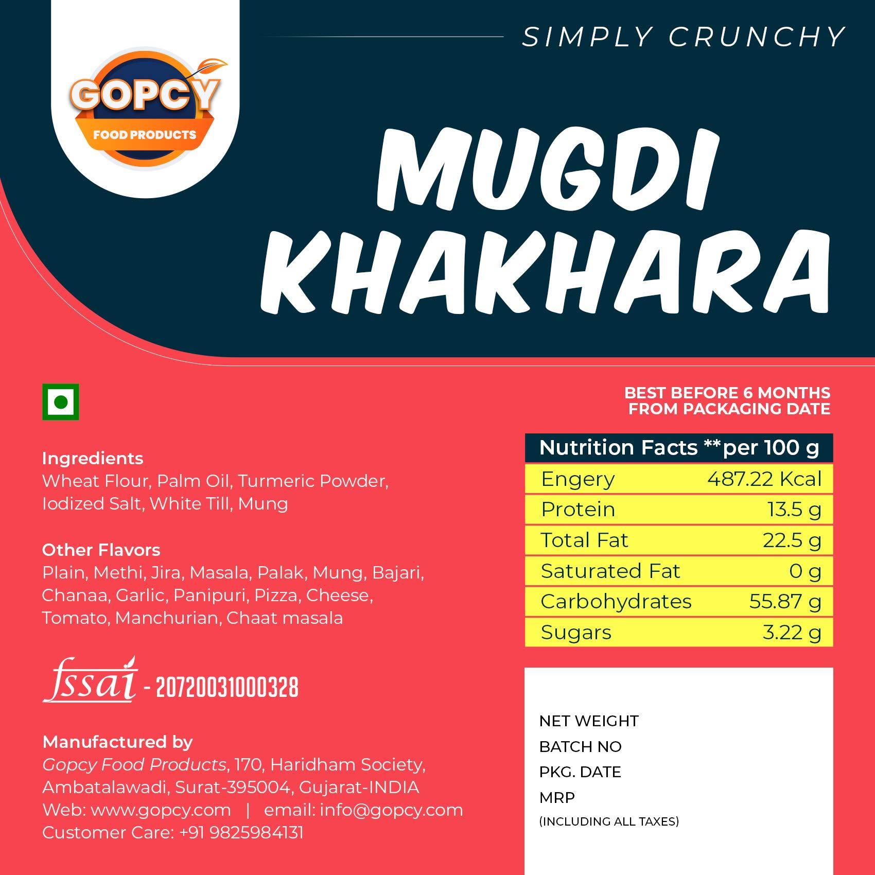 Gopcy Food Products Gopcy Mugdi Khakhra 800gm (Pack of 4)