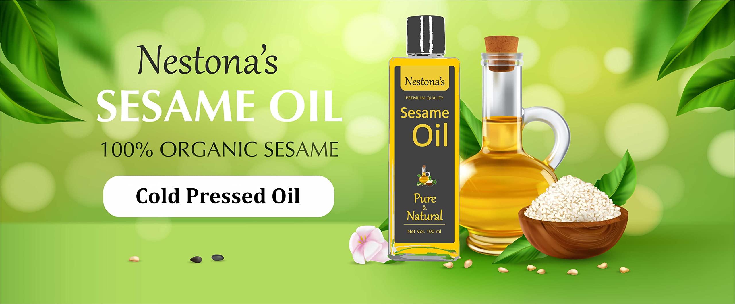 Nestona Til Tel (Sesame Oil)100 ml | Massage oil | Ayurvedic massage | Therapeutic oil | Relaxation | Stress relief | Joint and muscle pain | Nourishing | Moisturizing
