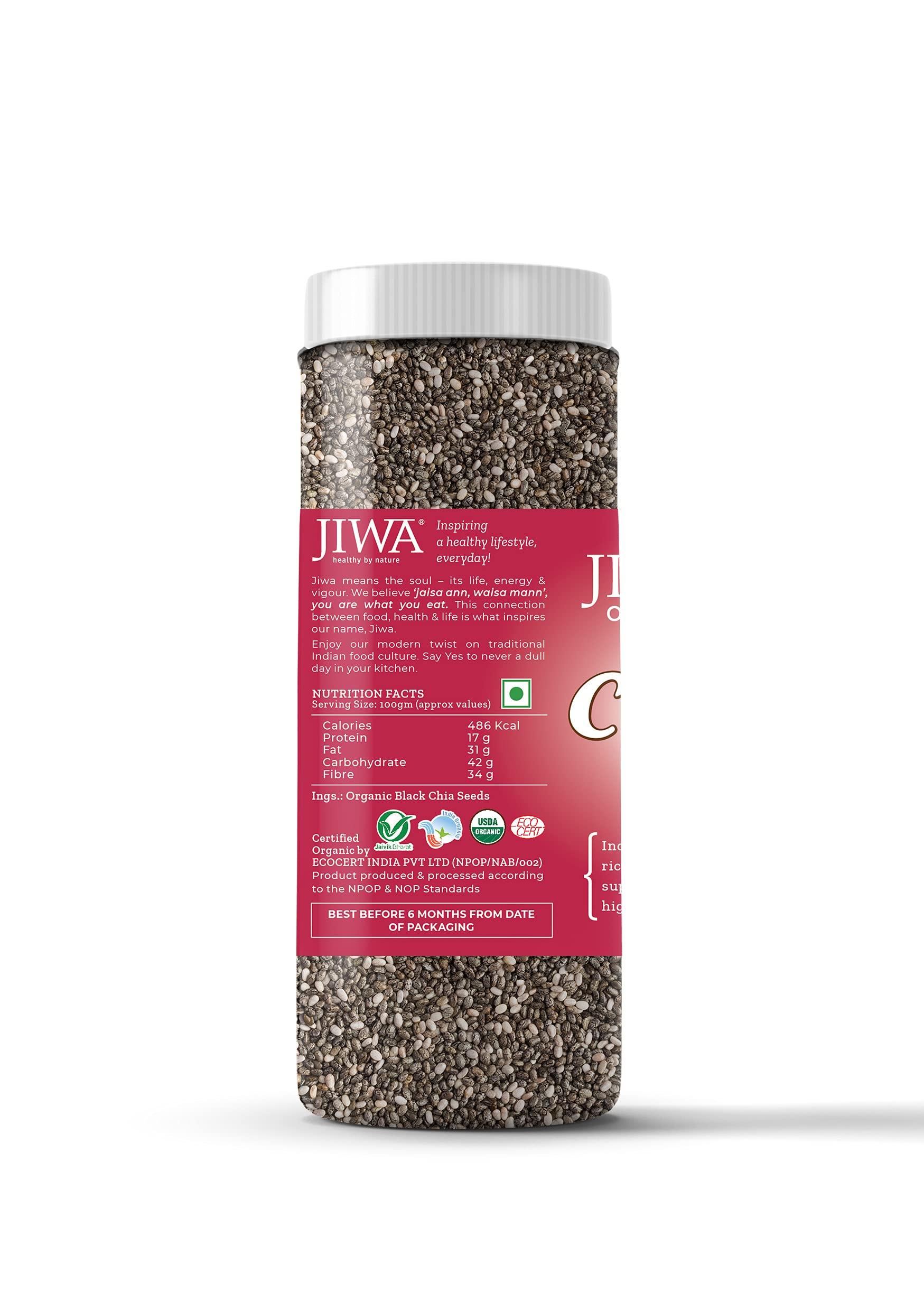 JIWA healthy by nature JIWA healthy by nature Organic Quinoa, 1 Kg, (Certified Organic & Gluten Free) & JIWA healthy by nature Organic Chia Seeds 200 g, Certified Organic