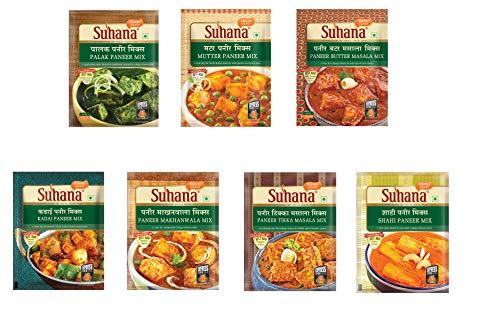 Suhana Suhana Paneer Combo Pack of 7 - Paneer Makhanwala, Paneer Tikka, Shahi Paneer, Mutter Paneer, Paneer Butter, Palak Paneer, Kadai Paneer