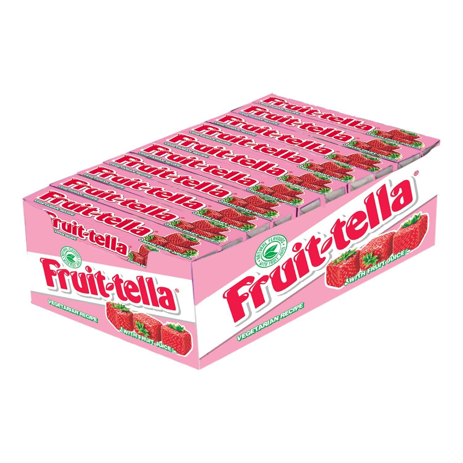 Fruitella Fruitella, Strawberry Flavour, Chewy Toffee Stick Pack, 900 g- Pack of 20