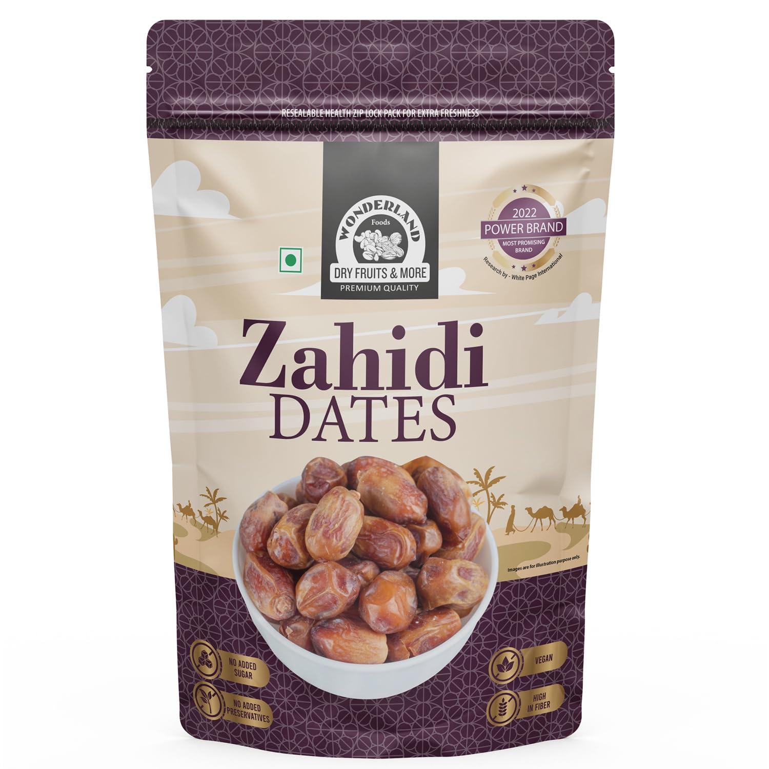 WONDERLAND FOODS (DEVICE) WONDERLAND FOODS Dry Fruits Zahidi Dates 400g Pouch | Healthy & Nutritious Soft Khajoor | Khajur Rich in Iron, Fibre & Vitamins