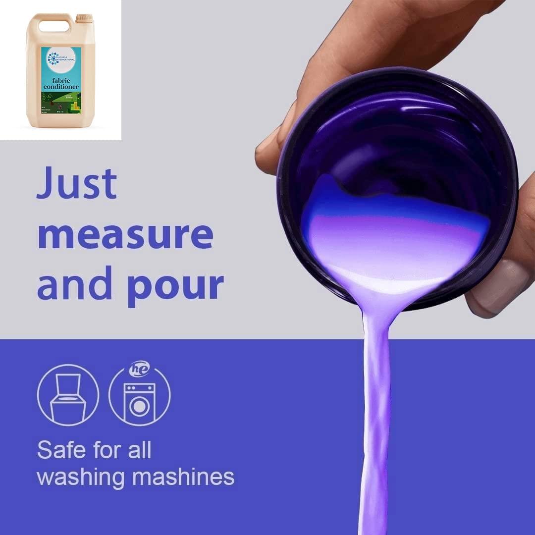 CLICKFLY INTERNATIONAL CLICKFLY® Natural Fabric Conditioner & Softener | Eco-Friendly | Top Load & Front Load Washing Machine | After Wash Liquid Fabric Softener For Softness, Shine & Long Lasting Freshness(5 liter/5000 ML)