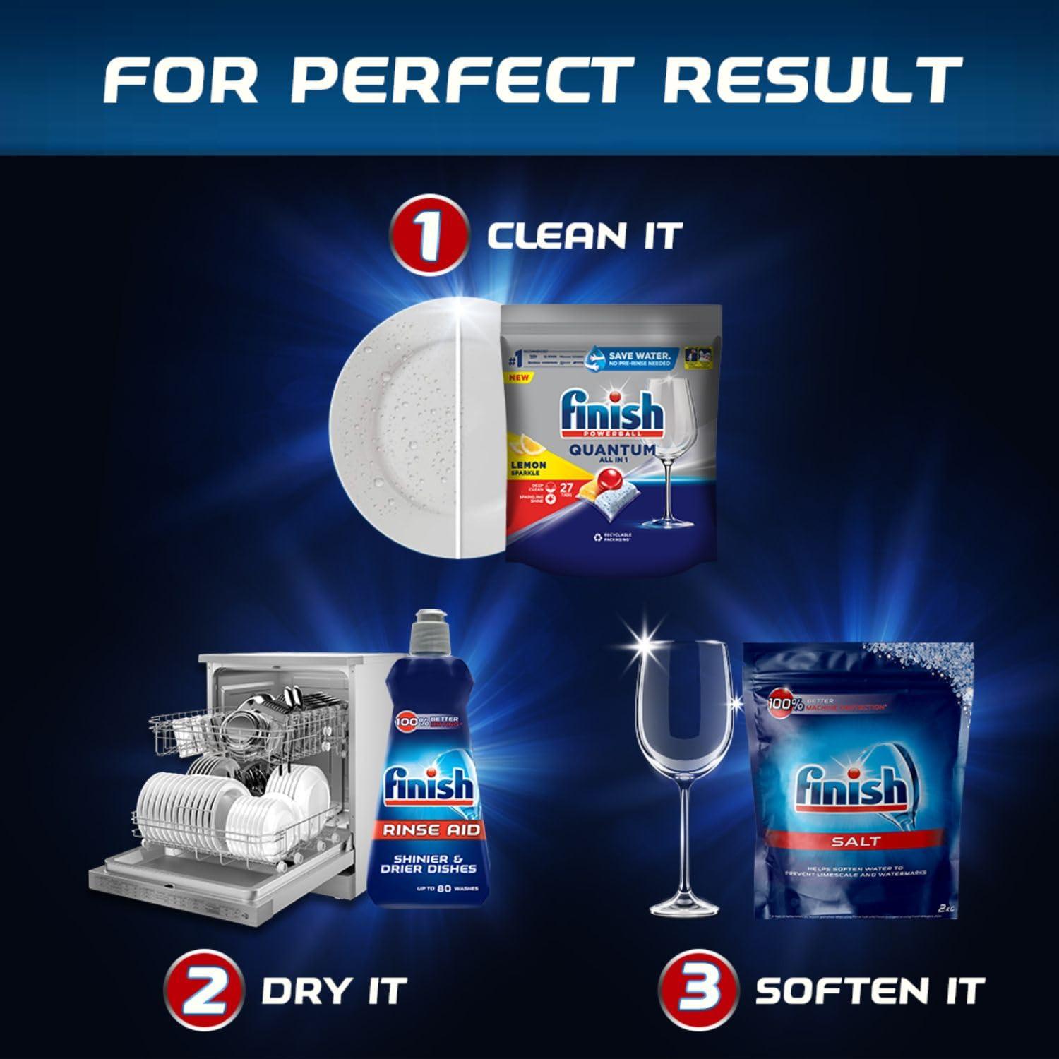 Finish Finish 1 Kg, Classic Dishwasher Detergent Powder | World's #1 Recommended Dishwashing Brand (Pack of 2)