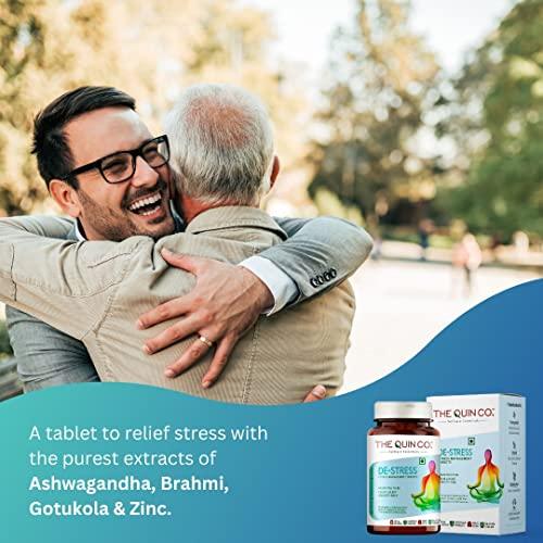 The Quin Co. The Quin Co. \"De-Stress\" | Manage Stress, Anxiety & General Wellbeing | 120 Ashwagandha Tablets - 1200Mg/ Serve, Pure Herb Extracts, Scientifically Formulated With Ashwagandha, Brahmi & Gotukola
