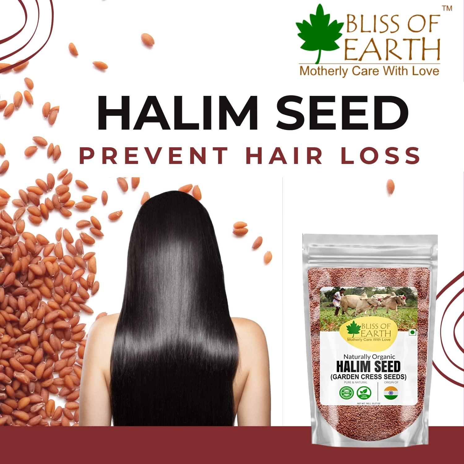 BLISS OF EARTH Bliss Of Earth Halim Seeds Organic for Eating, Aliv Seeds for Hair & Immunity Booster Foods Pack of 2x600gm