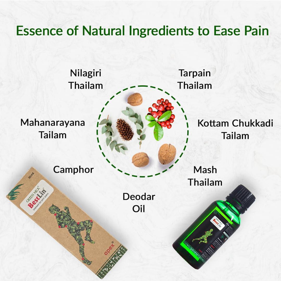 Green Milk Green Milk Combo Pack of Bestlin Liniment Oil - 30 ml (Buy 4 Get 1 Free)