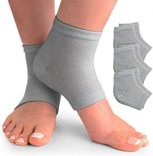 Kleva Kleva Heel Pain Relief Silicone Gel Pad Heel Protector Socks with Spa Botanical for Men and Women Cotton Socks (Multicolor)