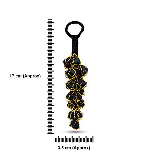 Reiki Crystal Products Reiki Crystal Products Natural Selenite with Black Tourmaline Tumble Stone Car Hanging Accessories and Door Hanging Items Combo Pack of 2 pc