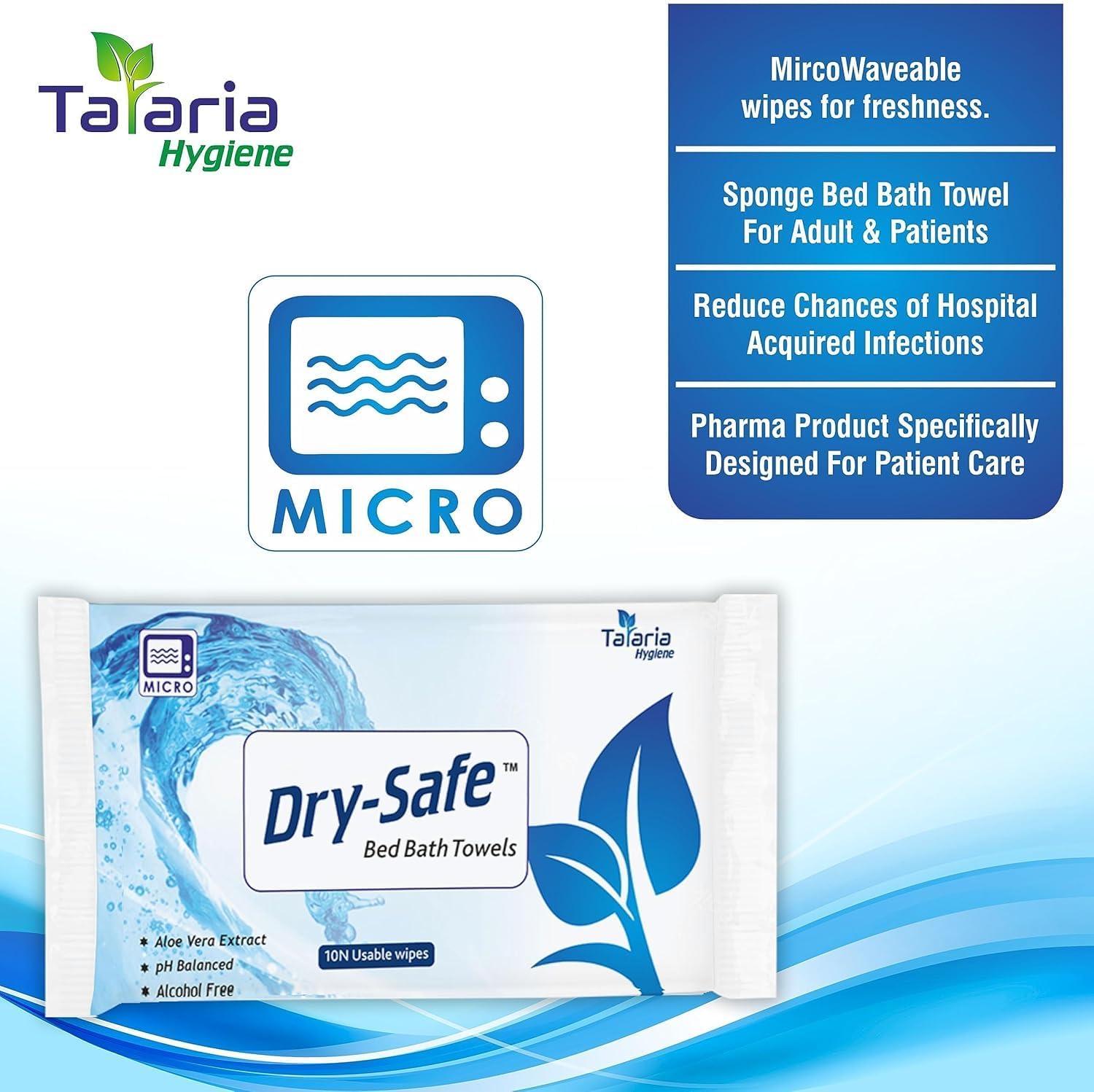 Dry-Safe Dry-Safe Bed Bath Towel - 10 Pcs Big Wet Wipes For Adults Patients Home and Travel