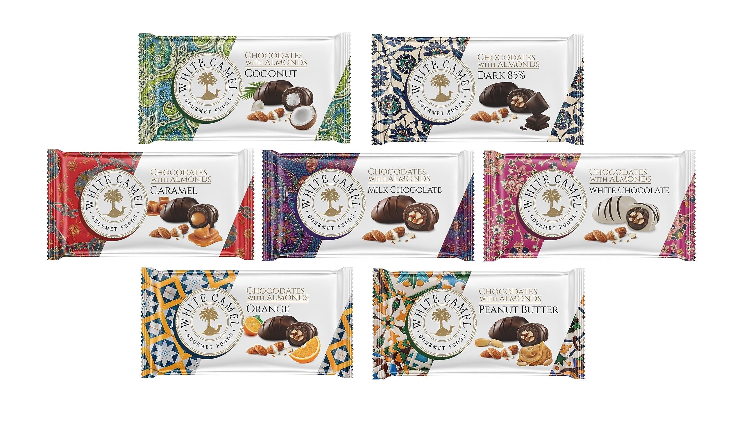 Generic White Camel Chocodate Variety Pack Stuffed With Roasted Almond & Covered With Milk Chocolate (A Perfect Gifting Opyion For Any Occasion) 500gm Packet (UAE)