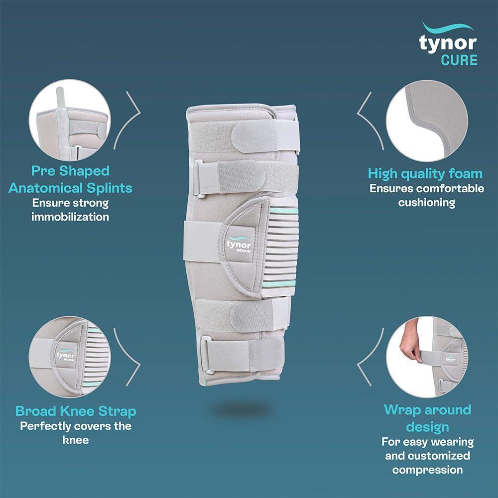 TYNOR Tynor Knee Immobiliser 22"/56cm, Grey, XL, 1 Unit