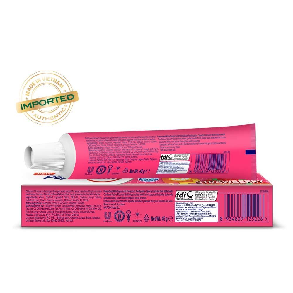 Pepsodent Pepsodent Kids Healthy Teeth Toothpaste Strawberry, 45 G (Pack Of 5)