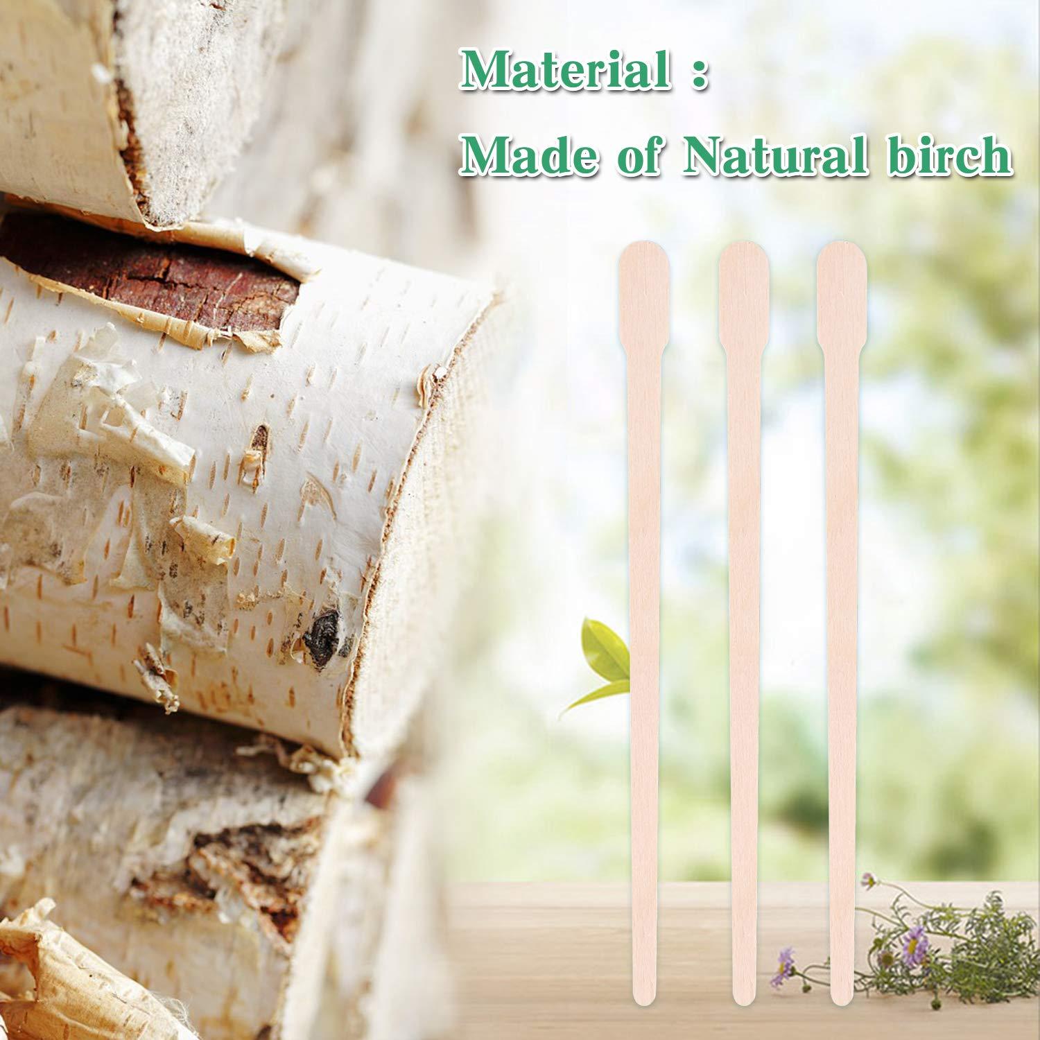 JANYUN 200 Pcs Wax Sticks, Skinny Wax Sticks, Eyebrow Wax Applicator Sticks Applicator Face and Eyebrows Hair Removal Stick