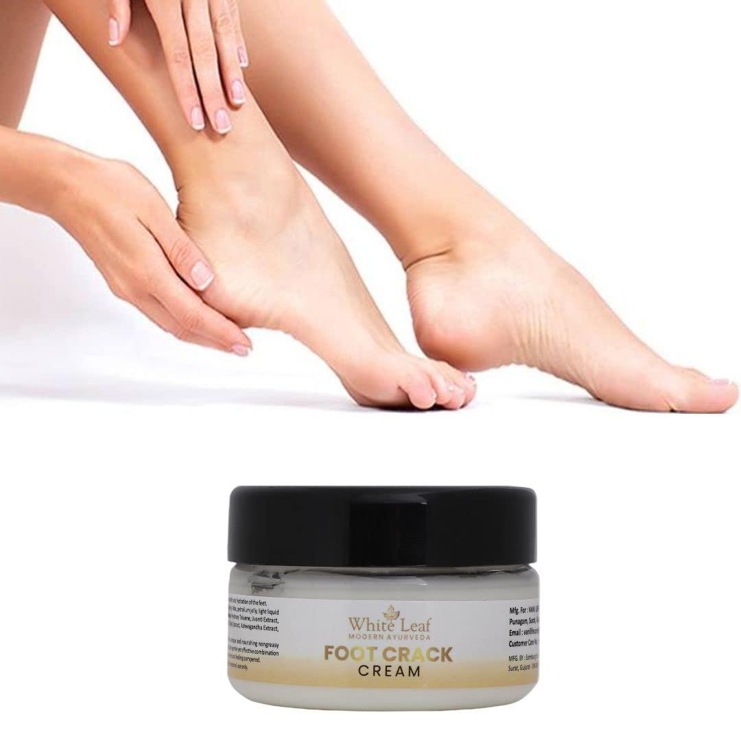 White Leaf White Leaf Foot Cream for Cracked Heels & Dry Feet, Foot Care Cream With Organic & Olive Oil, Moisturizing Healthy Feet for Men & Women - 50 gm